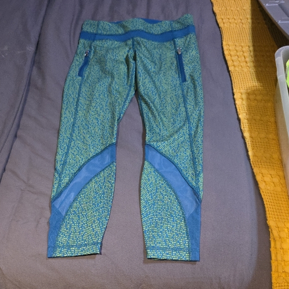 Lululemon Athletica Blue and Yellow Text Leggings - Picture 4 of 6